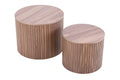 Mdf Nested Table Set 2 Pieces, Handcrafted Round Coffee Table In Living Lounge Area, Walnut Color Walnut Round Round Mdf