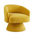 Modern Swivel Barrel Chair, Upholstered Velvet Round Accent Chairs,360 Degree Comfy Swivel Chair With Open Backrest, Single Chair Armchair For Living Room Bedroom, Homerest, Yellow Yellow Primary Living Space American Design,Contemporary,Luxury,Mid