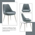 Laela Light Blue Boucle & Bone White Table Side Chair Light Blue Synthetic Wood