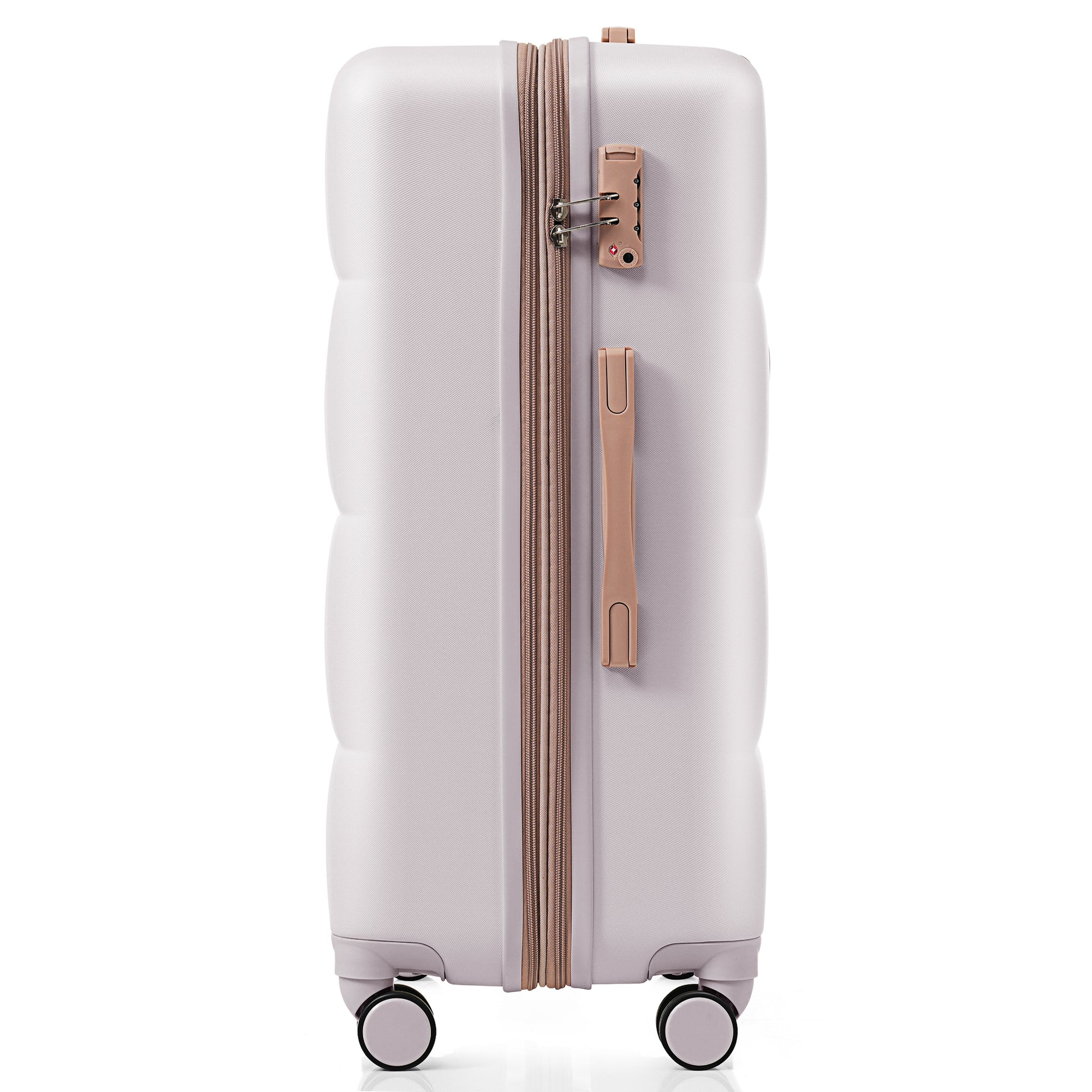 Luggage Set Of 3, 20 Inch With Usb Port, Airline Certified Carry On Luggage With Cup Holder, Abs Hard Shell Luggage With Spinner Wheels, Light Grey Grey Abs