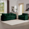 Modern Living Room Sofa Two Piece Set, Suitable For Living Room And Bedroom Sofa Set, Consists Of A Single Seat And A 3 Seater Sofas, Green Corduroy Green Corduroy 3 Seat