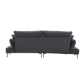 United Linen Sofaaccent Sofa Seat Sofa With Metal Feet Dark Gray Linen 3 Seat