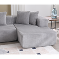 Arrived 131'' Modular Sectional Couch, U Shaped Sofachaise Lounge, Striped Fabric,Upholstered 4 Seater Couch For Living Room, Bedroom, Free Combination Sofa Corduroy , Gray Gray Polyester Primary Living Space Soft Modern Square Arms Foam Upholstered 4