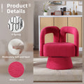 Coolmore 360 Degree Swivel Cuddle Barrel Accent Chairs, Round Armchairs With Wide Upholstered, Fluffy Fabric Chair For Living Room, Bedroom, Office, Waiting Rooms Rose Red Boucle Rose Red Foam Boucle