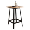 Retro Natural And Black Square Bar Table Natural Black Primary Living Space Modern Pine Rectangular Wood Metal