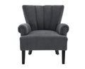 Modern Accent Living Room Chairs,Polyester Armchair Club Chair With Channel Back, Accent Chair For Living Room, Bedroom Reading Room, Soft Fabric, Wooden Leg, Dark Grey Dark Grey Primary Living Space Modern Foam Plywood
