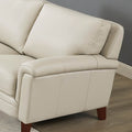 Westcott Leather Sofa Beige Memory Foam Genuine Leather 3 Seat