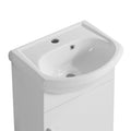 18 Inch Mini Bathroom Cabinet With Ceramic Sink White White Solid Wood