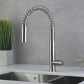 Dax Single Handle Pull Down Kitchen Faucet Brushed Finish Steel Gray Stainless Steel
