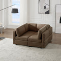 4 Seat Sofa Bed Upholstered Sofa Sleeper, Space Saving Sof Bed2 Seat Sofa With Storage Space Under Seatsall Arms And Backs Adjustabled For Ultimate Comfort Seating Brown Brown Polyester 4 Seat