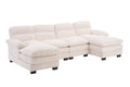 U Shaped Profile Sofa, Including Two Single Seats And Two Chaise, Modular Sofa, Corduroy Sofa White Foam Corduroy 4 Seat