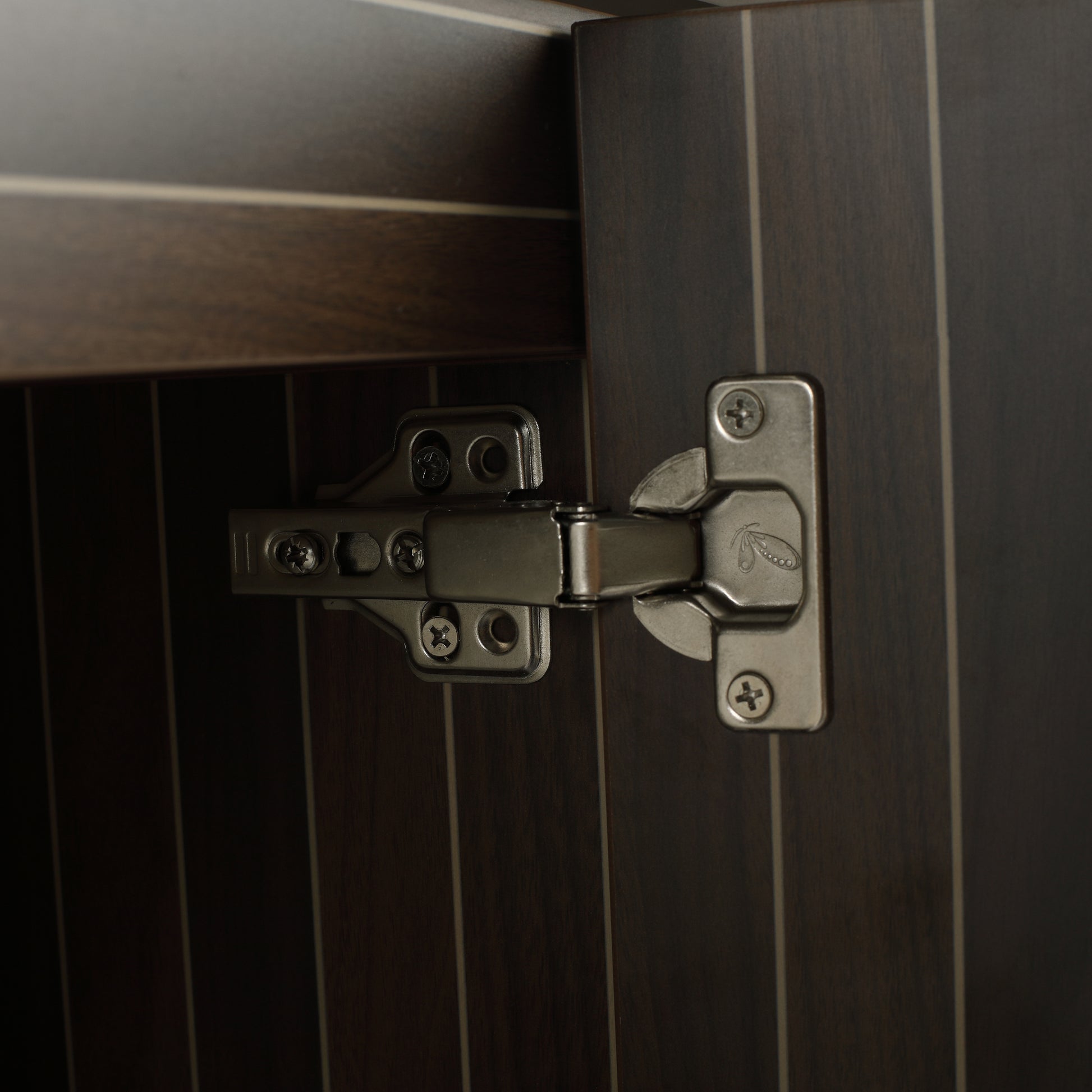 48 Inch Bathroom Cabinet With Resin Sink,Soft Close Doors,Float Mounting Design Silver Brown Stripe Bathroom Modern Plywood Plywood