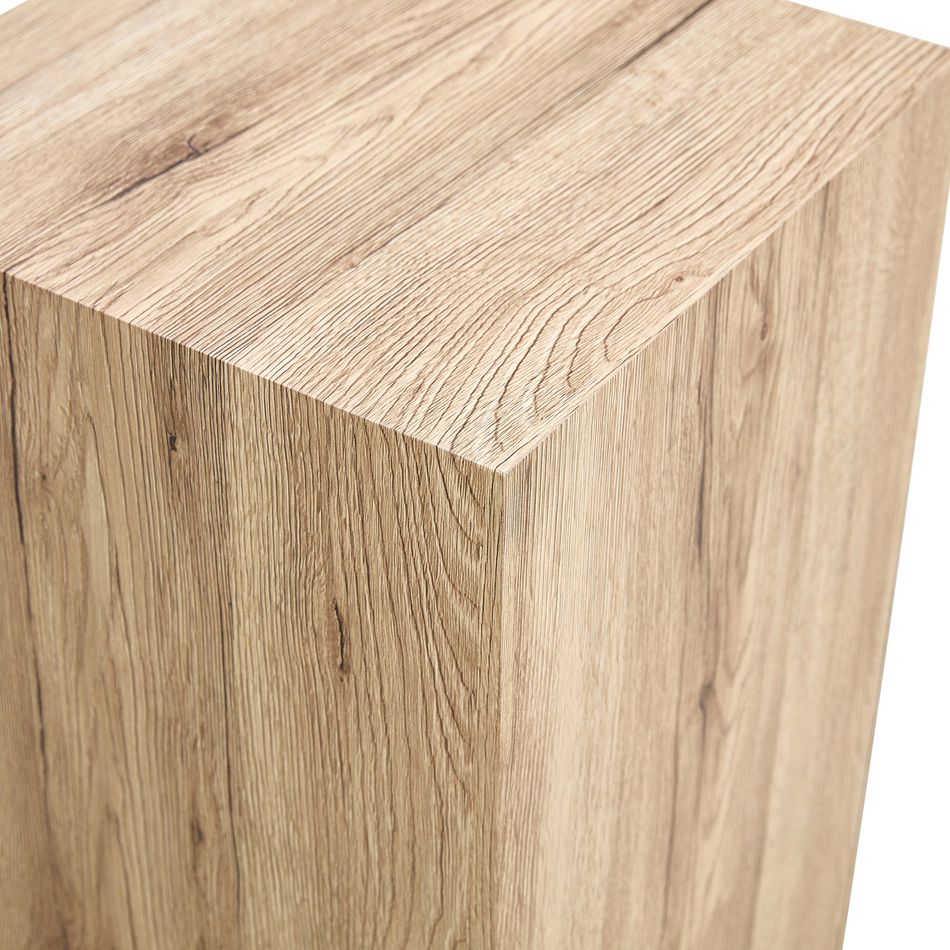 Elevate Your Living Space With This Modern Mdf Coffee Table That Showcases Smooth, Light Wood Color Texture Patterns. It Is Characterized By Stylish Design. Wood Mdf