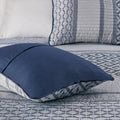 4 Piece Jacquard Quilt Set With Throw Pillow Navy King Cal King King Navy Polyester