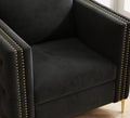 Accent Chair For Living Room Upholstered Arm Chair With Metal Legs Velvet Black Black Foam Fabric