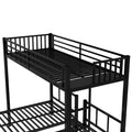 Twin Over Twin & Twin Bunk Beds For 3, Twin Xl Over Twin & Twin Bunk Bed Metal Triple Bunk Bed, Black Twin Black Metal