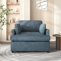 Oversized Accent Chair Comfortable Armrest Cushions, Versatile Neutral Style, Elegant Design, Durable Frame Blue Blue Polyester