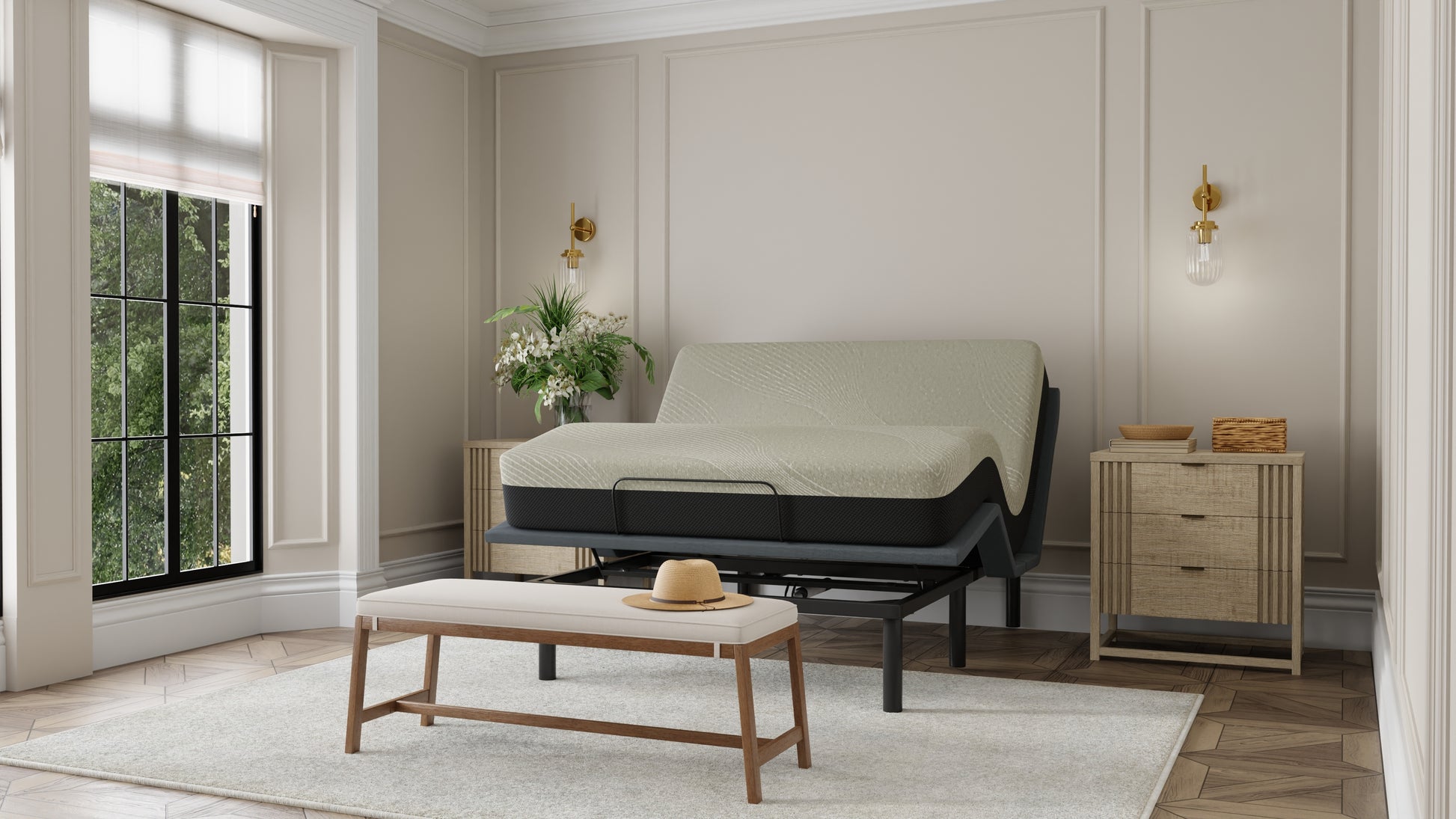 Gel Comfort 8" Queen Firm Mattress Black Gray Foam Queen