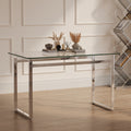 Modern Minimalist Rectangular Glass Dining Table For 4 6 With 0.31