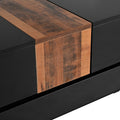 31.4'' X 31.4'' Square Coffee Table With Sliding Tabletop, High Gloss Center Table With Hidden Storage Compartment, Extendable Cocktail Table With Walnut Grain Finish For Living Room, Black Black Square Mdf