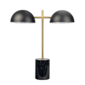 Nova Hydro Black Table Lamp With On Off Switch Double Lamp With Faux Marble Base Black,Gold,Marble Table&Floor Lamps Faux Marble,Metal