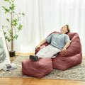 Bean Bag Chair With Filler, Bean Bag Sofa With Tufted Soft Stuffed Filling, Fluffy And Lazy Sofa, Comfy Cozy Beanbag Chairs With Memory Foam For Dorm, Apartment, Living Room Red Primary Living Space Soft Casual,Modern Foam Teddy