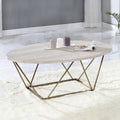 Rowan Faux Marble Top Coffee Table Gray Gray Wood