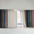 Twist Tab Lined Window Curtain Panel Green 50X95