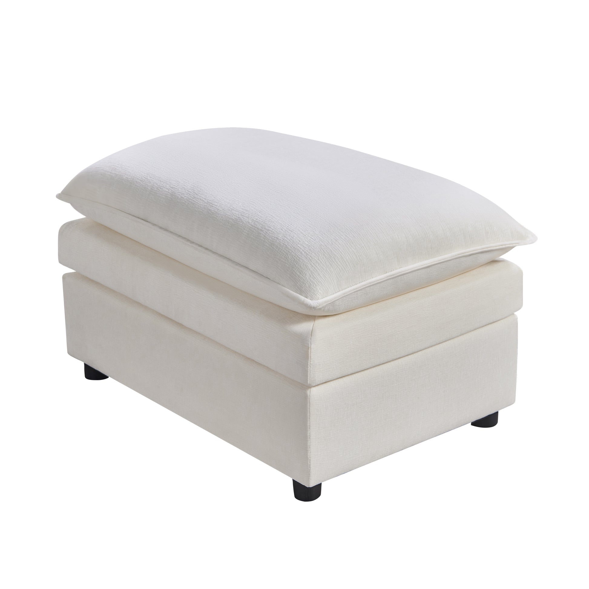 108.66"Modern Chenille L Shaped Sectional Sofa With Convertible Chaise, Comfy Cloud Couch Deep Sectional Sofa With Ottomans For Living Room White Wood Foam Chenille 3 Seat