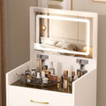 3 In 1 Vanity Desk With Open Top Mirror,Small Make Up Vanity Set With Visible Glass Desktop,Compact Makeup Vanity With 3 Drawers,Dressing Table For Bedroom White White Drawer 3 Drawers Bedroom Ball