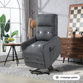 Coolmore Recliner Chair, Electric Recliner Chairs For Adults, Side Pocket Power Reclining Chair Pocket Springs Seat Cushion, Corduroy Fabric Recliner Sofa For Living Room, Bedroom, Home Theater Dg Dark Gray Foam Corduroy