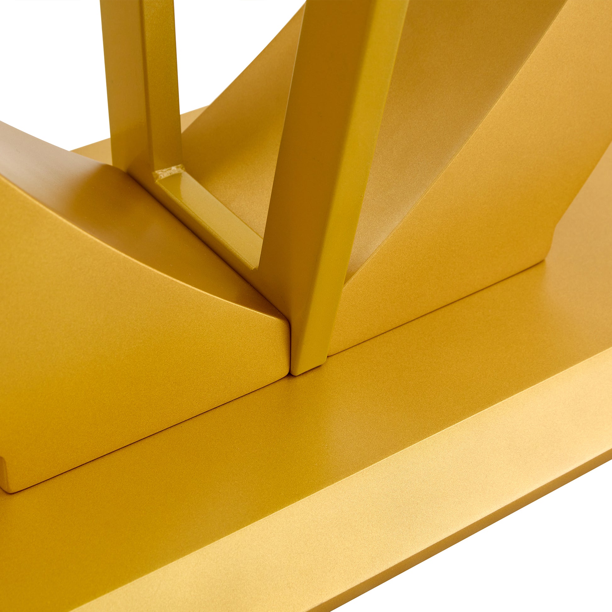 Modern And Simple Rectangular Glass Dining Table In White With A Pattern, 0.39 "White Top And Gold Legs, Suitable For Entrance And Living Room. White Glass