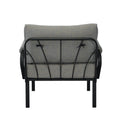 Grey And Black Patio Arm Chair With Loose Back Yes Grey Black Garden & Outdoor Modern Wood Fabric