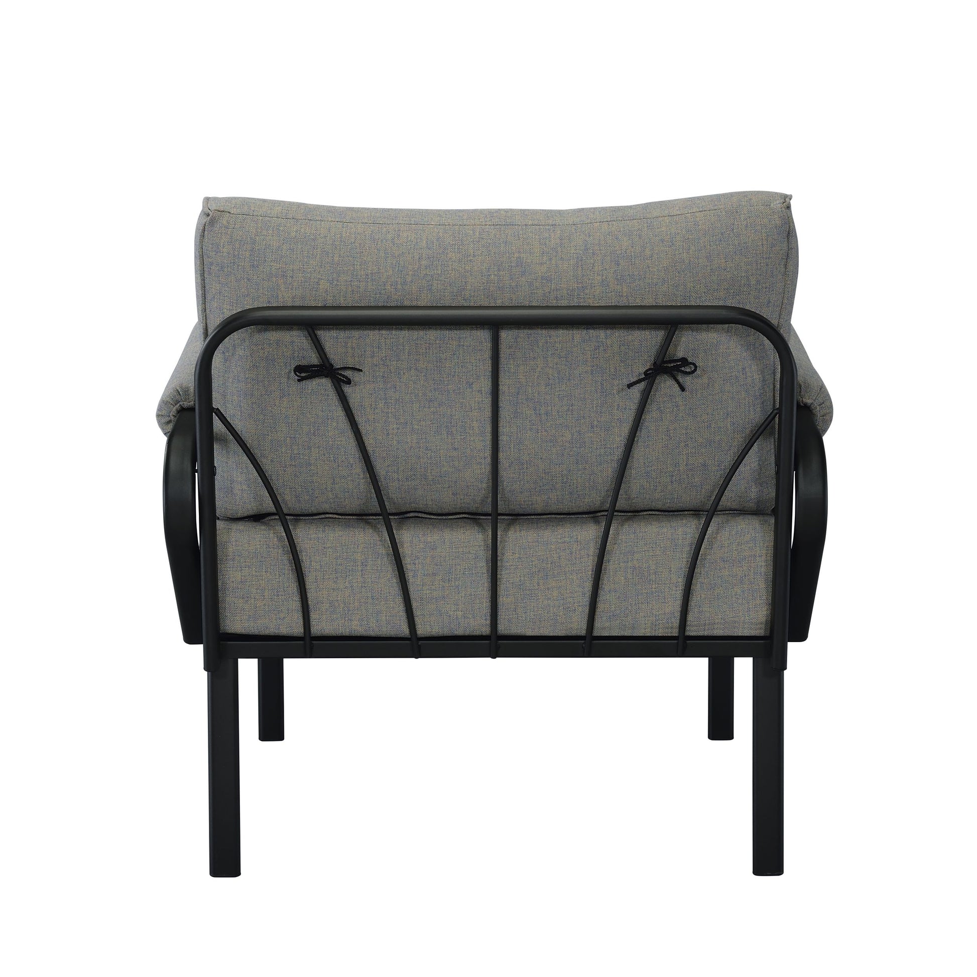 Grey And Black Patio Arm Chair With Loose Back Yes Grey Black Garden & Outdoor Modern Wood Fabric