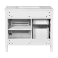 36'' Bathroom Vanity With Top Sink, Modern Bathroom Storage Cabinet With 2 Drawers And A Tip Out Drawer, Single Sink Bathroom Vanity White Bathroom Solid Wood Mdf Ceramic,Solid Wood Mdf