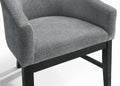 Haven Set Of 2 Gray Fabric Barrel Dining Chair With Black Finish Legs Gray Wood Fabric