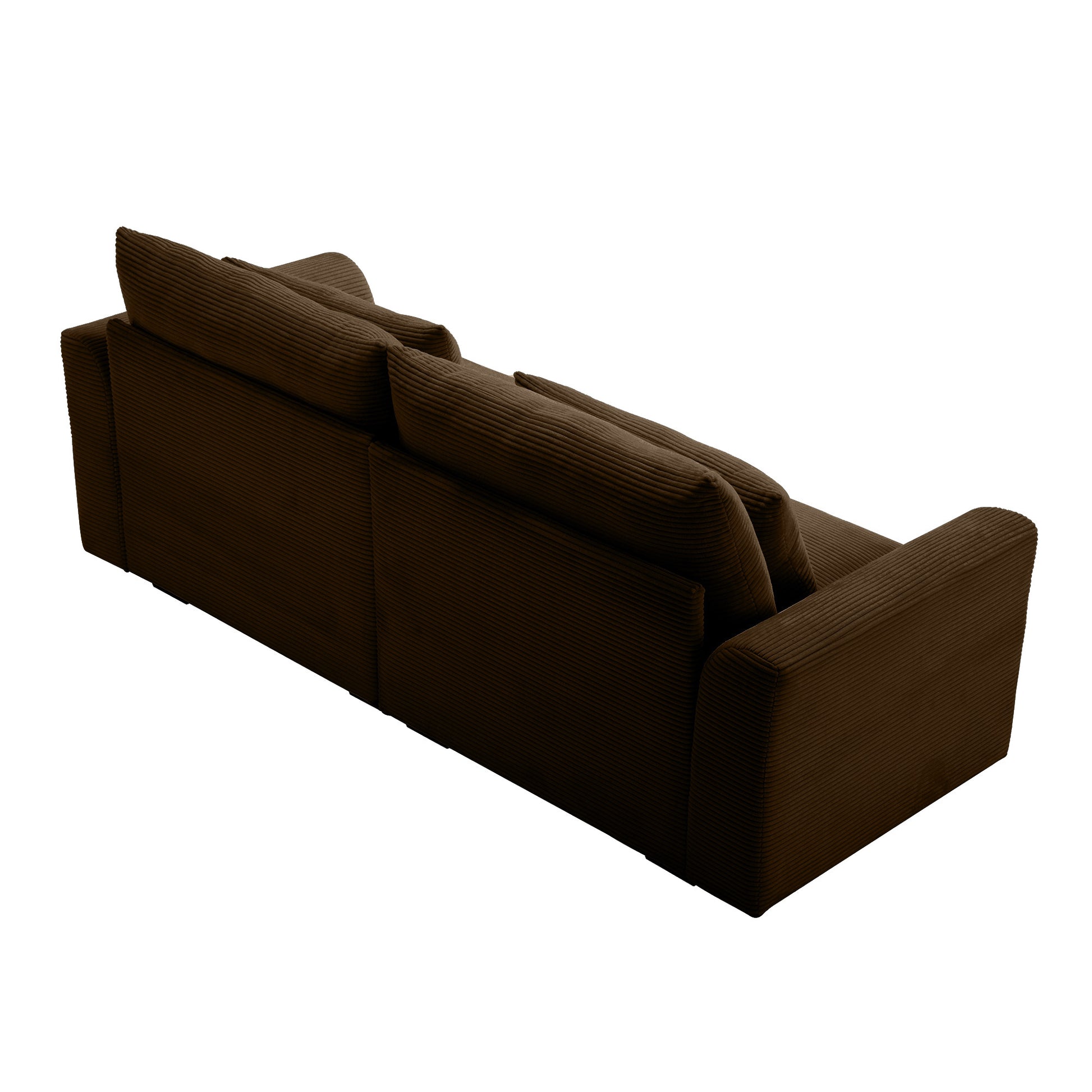 Modern Sofa 2 Seater Corduroy Fabric Sofa With Armrests For Apartment Living Room, Brown Brown Corduroy 2 Seat