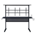 Black Gaming Desk With Led Light Black Primary Living Space Industrial Paper Composite