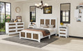 4 Pieces Bedroom Sets, Full Size Farmhouse Platform Bed With Wooden Strip Decoration, Storage Nightstand And Dresser With Metal Handle, White Full White 4 Piece Set Particle Board