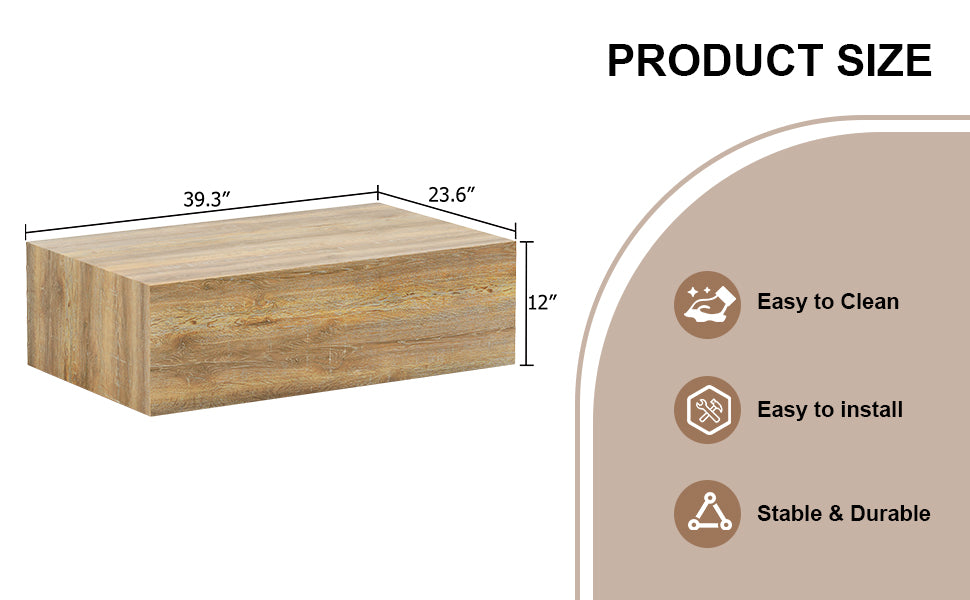 Elevate Your Living Space With This Modern Mdf Coffee Table That Showcases Smooth, Light Wood Color Texture Patterns. It Is Characterized By Stylish Design.39.3*23.6*12 Wood Mdf
