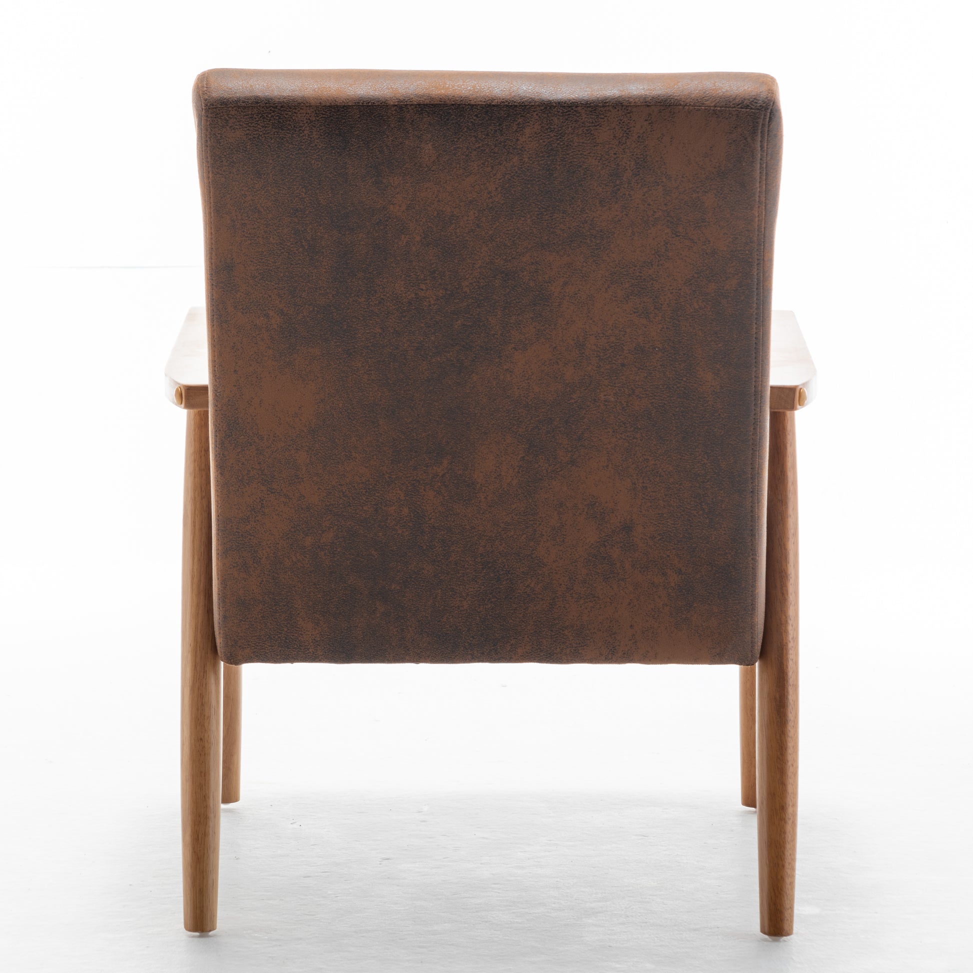 25.38'' Wide Classic Mid Century Modern Arm Chair, Light Brown Light Brown Microfiber