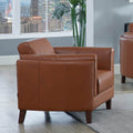 Maui Leather Chair Brown Down Filling Genuine Leather