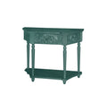 1 Drawer End Table,Side Table,Elegant Carved 1 Drawer End Table For Living Room Bed Room Study Entryway Dark Green American Design Mdf