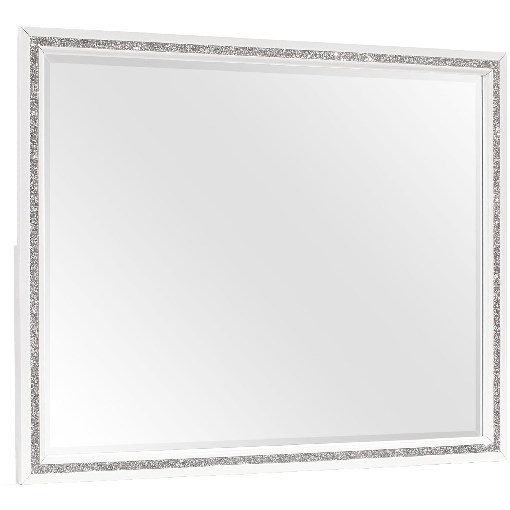 Almera Glitter White Mirror White Rubber Wood