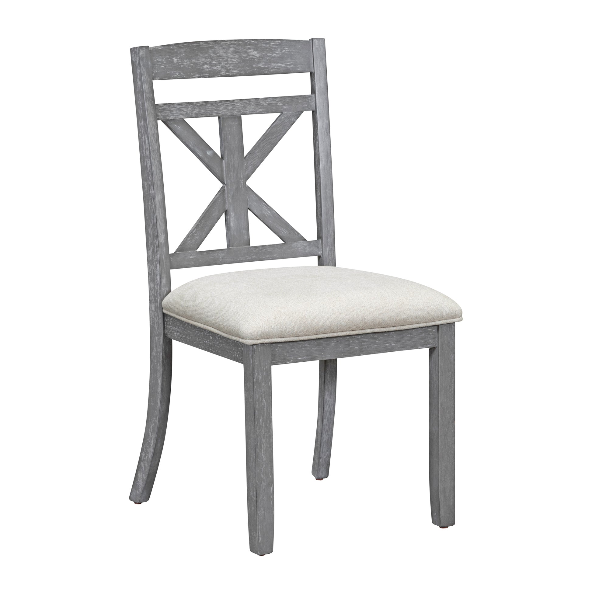 5 Piece Retro Functional Dining Table Set Extendable Round Table And 4 Upholstered Chairs For Dining Room And Living Room Grey Grey Solid Wood