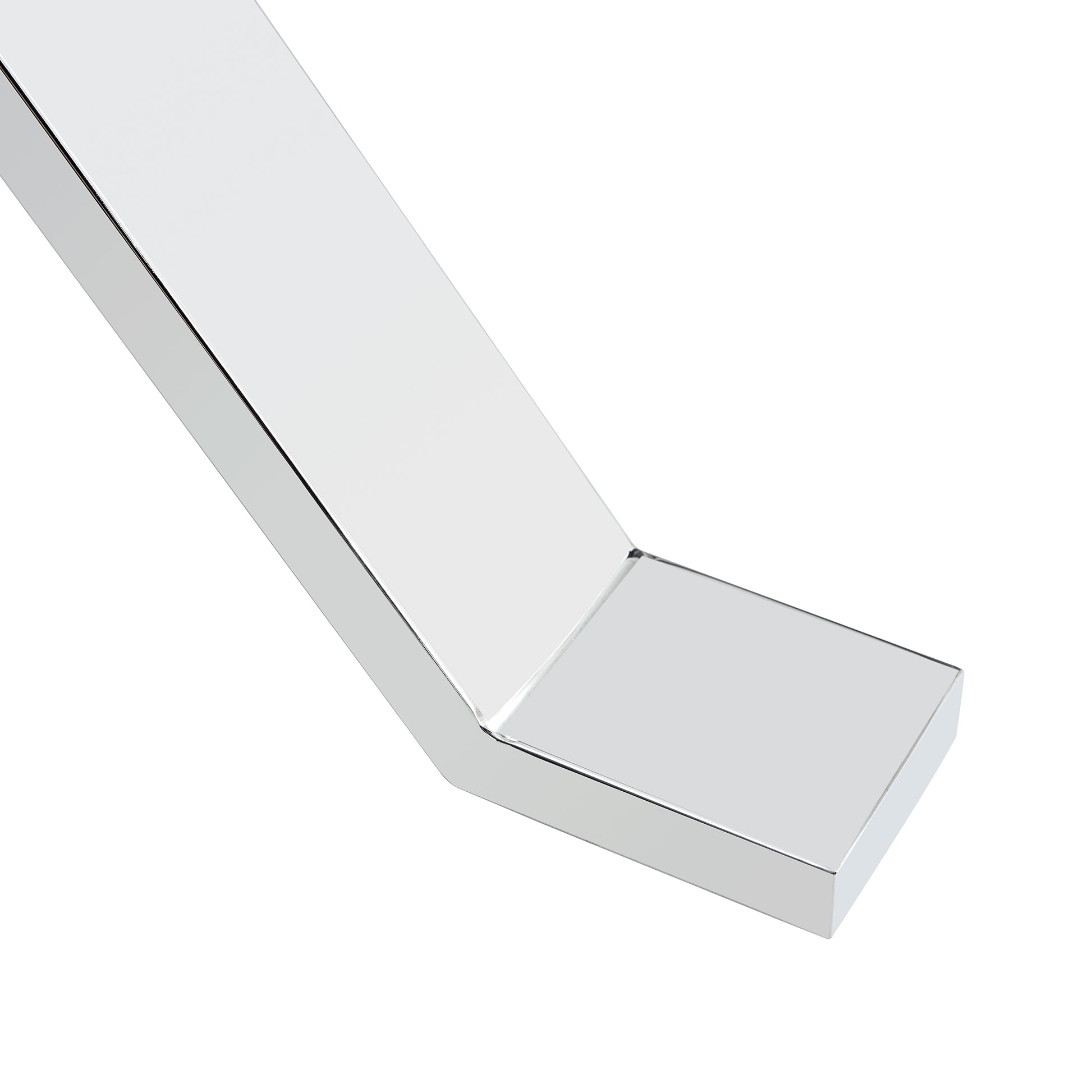 Dining Table. Modern Tempered Glass Dining Table. Large Modern Office Desk With Silver Plated Metal Legs And Mdf Crossbars, Suitable For Both Home And Office Use. Kitchen. 71 ''X35.4''X30 '' 1105 Transparent Glass