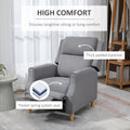 Homcom Manual Recliner Chair With Footrest, Contemporary For Living Room Light Grey Linen