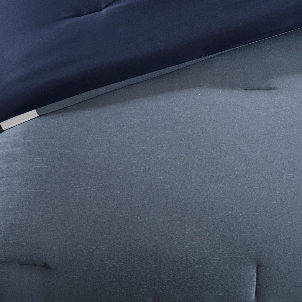 7 Piece Comforter Set Navy Cal King California King Navy Polyester