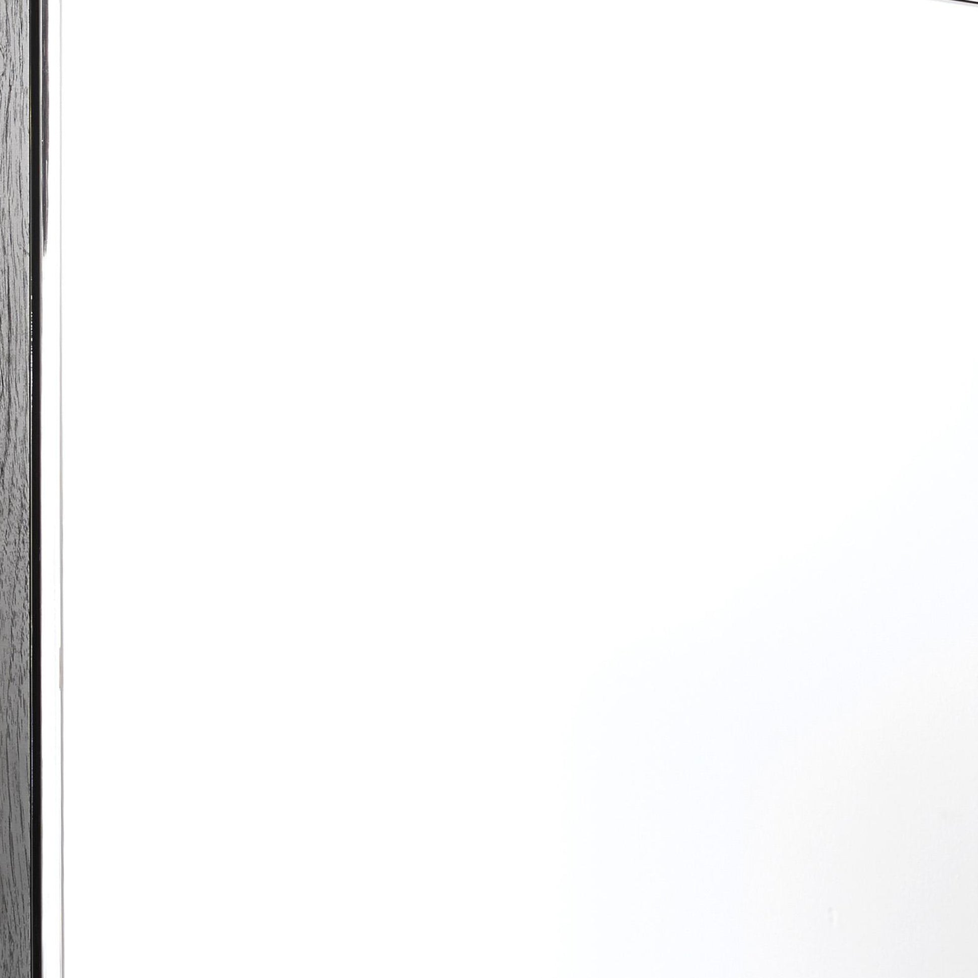 Contemporary Square Shape Bedroom Mirror With Wood Grain Texture, Gray Gray Mdf Glass