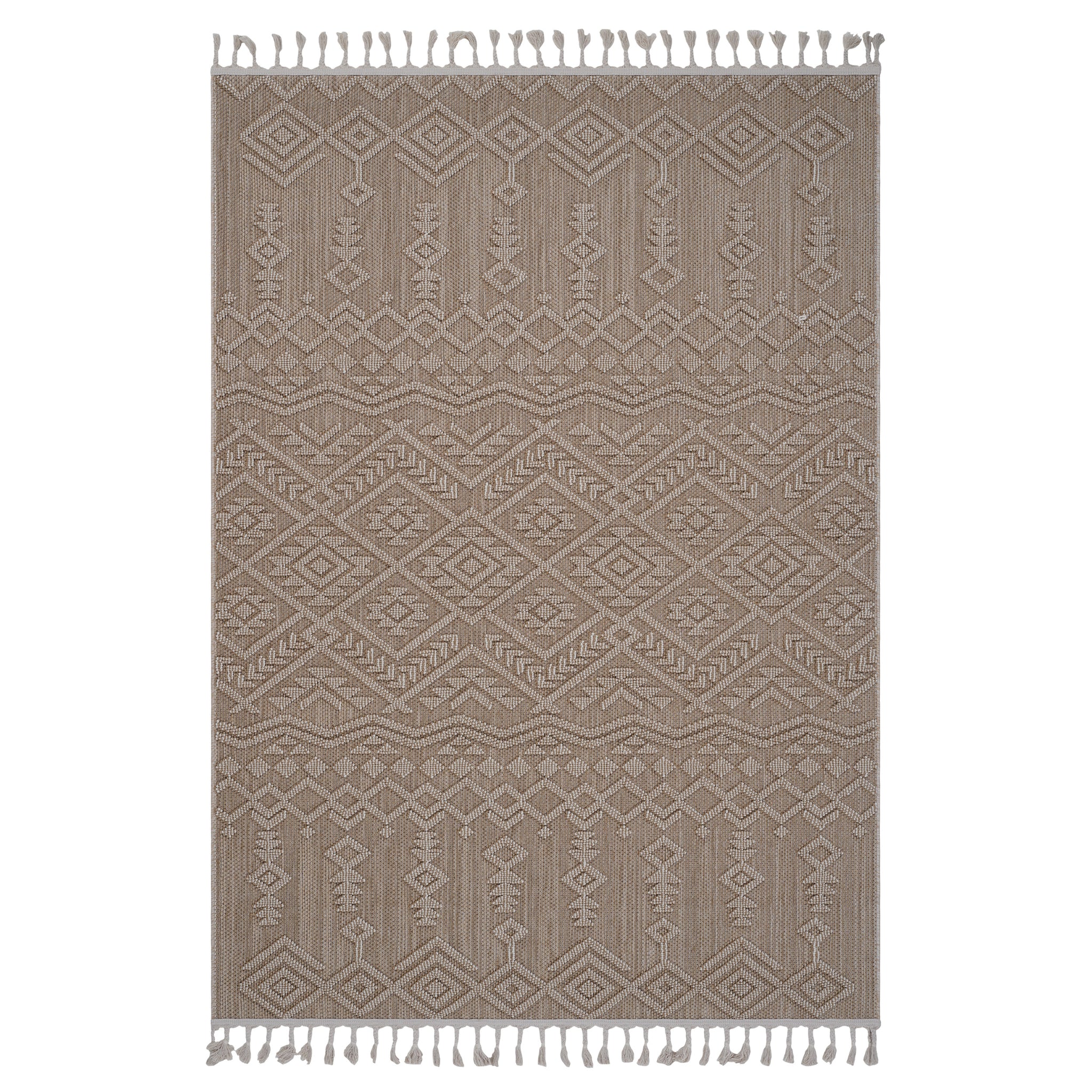6X9 Natural Traditional Indoor Outdoor Area Rug Natural Polypropylene